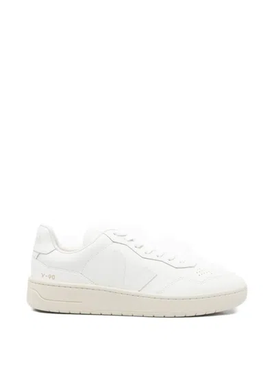 Veja V-90 O.t. Leather Men Sneaker In Gravel White