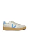 Veja V-90 O.t. Sneakers In White Suede And Leather In Multi