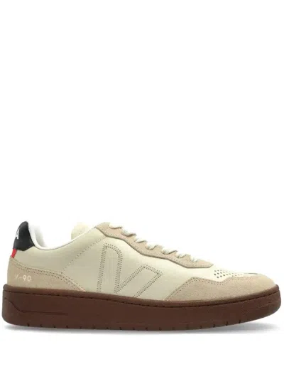 Veja V-90 Suede Sneakers In Neutrals