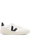 Veja V-90 Sneakers In Black And White Leather In White