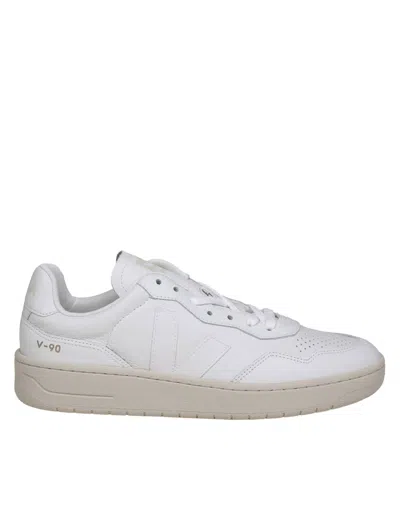 VEJA V 90 SNEAKERS IN WHITE LEATHER