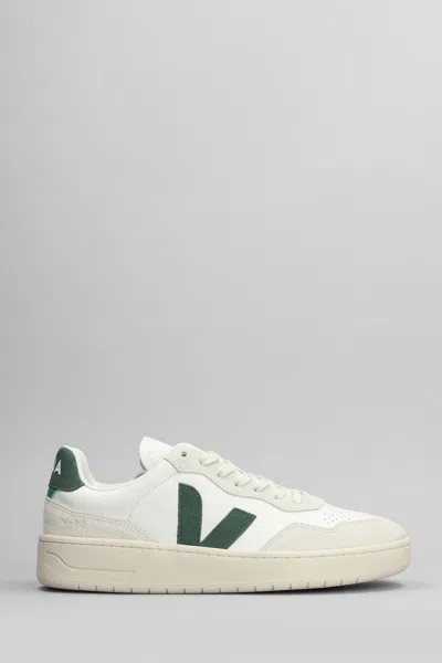 VEJA V-90 SNEAKERS IN WHITE SUEDE AND LEATHER