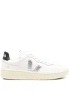 Veja V-90 Ot White Silver Black Sneakers In White