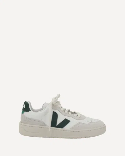 Veja V-90 Bicolor Low-top Sneakers In White