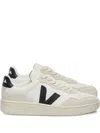 Veja White Leather Sneakers With Black Logo  In Neutral