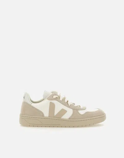 Veja V10 B Mesh Sneakers In White/beige
