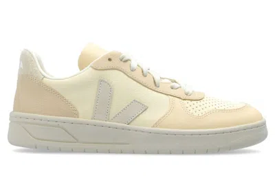 Pre-owned Veja V10 Co Cashew Pierre (women's) Sneakers In Ivory White/beige