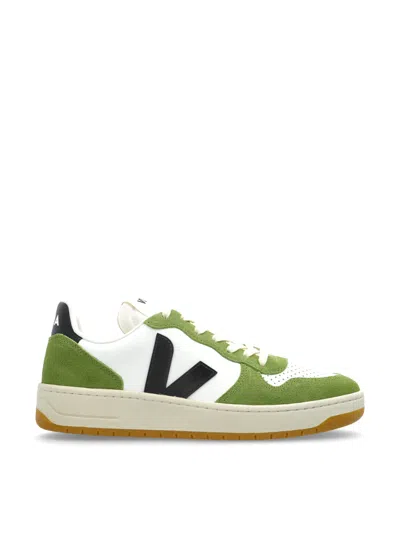 Veja V-10 Prime Leather Sneakers In Brown