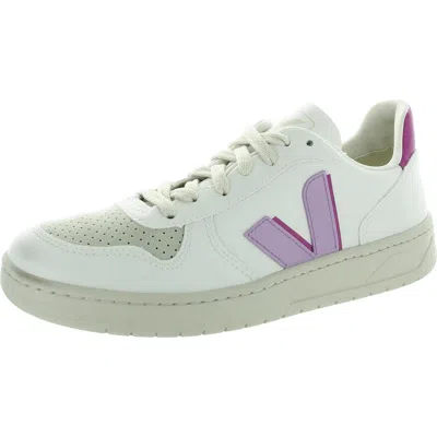 Veja V10 Womens Comfort Insole Faux Leather Running & Training Shoes In White