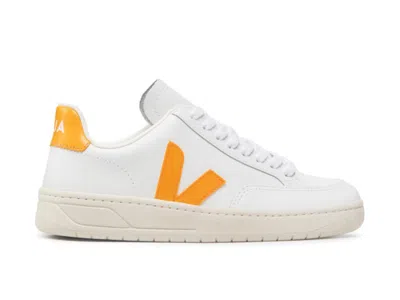 Pre-owned Veja V12 Leather (women's) Sneakers In White/ouro