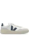 Veja V-90 Mixed Leather Low-top Sneakers In White
