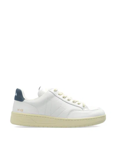 Veja V-12 Stitch O.t. Leather Sneakers In Animal Print