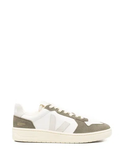 Veja V-82 Green Low Top Sneakers With Logo Patch On Tongue And Side And Logo Lettering On The Heel In Lea