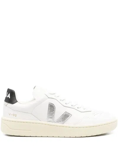 Veja "v90" Eco Leather Sneakers In White