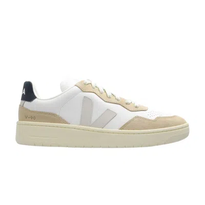 Pre-owned Veja V-90 Leather 'aegean Project' | White | Men's Size 37