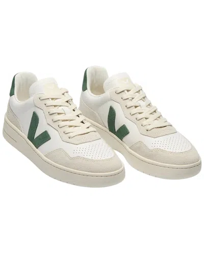 Veja V-90 Leather & Suede Sneaker In White
