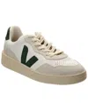 Veja V-90 Leather Sneaker In Neutral