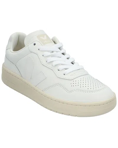 Veja V-90 Leather Sneaker In Neutral