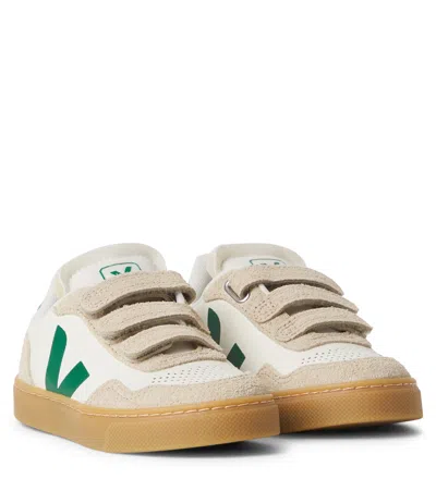 Veja V-90 Leather Sneakers In Beige