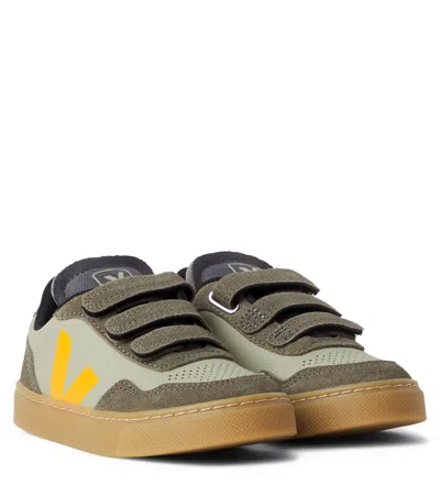 Veja V-90 Leather Sneakers In Green
