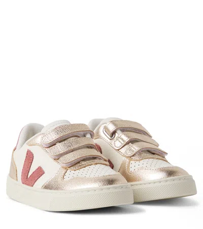 Veja V-90 Leather Sneakers In Multi