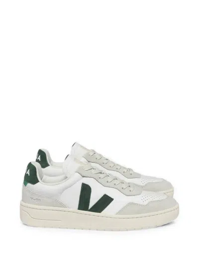 Veja Man Sneakers Dark Green Size 11 Leather In White