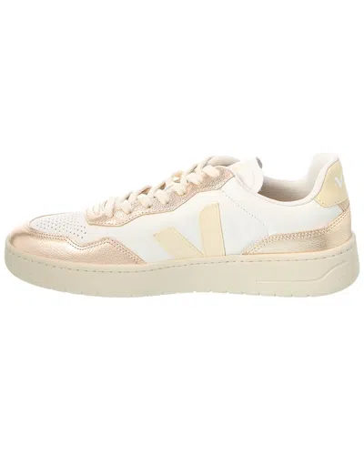 Veja V-90 O.t. Leather Sneaker In Neutral