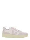 Veja V90 Pink Sneaker With Side Logo And Perforated Toe In Leather Woman In Pink