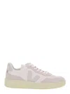 Veja V90 Pink Sneaker With Side Logo And Perforated Toe In Leather Woman In Pink