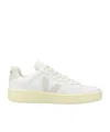 Veja V-90 O. T. Leather Sneakers In White