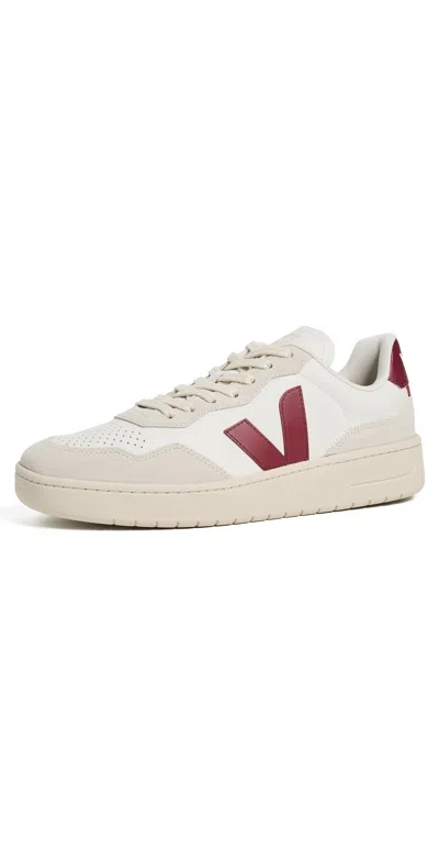 Veja V-90 Sneakers White Marsala Natural In Neutral