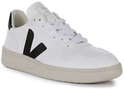 Pre-owned Veja Vegan 10 Cwl Womens Sneakers In White Black Size Us 3 - 8