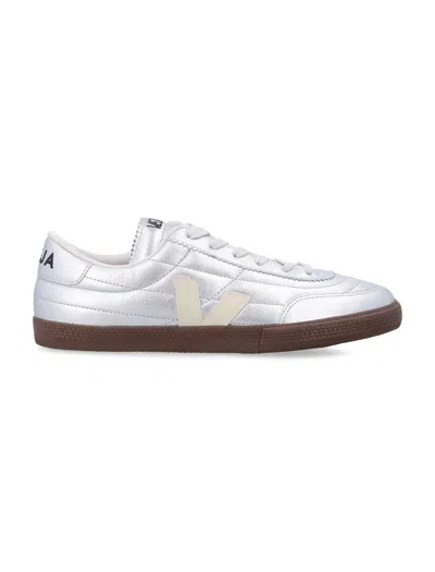 Veja Panenka Leather Silver And White Sneakers