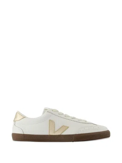 Veja Smooth Leather Volley Sneakers In Neutral