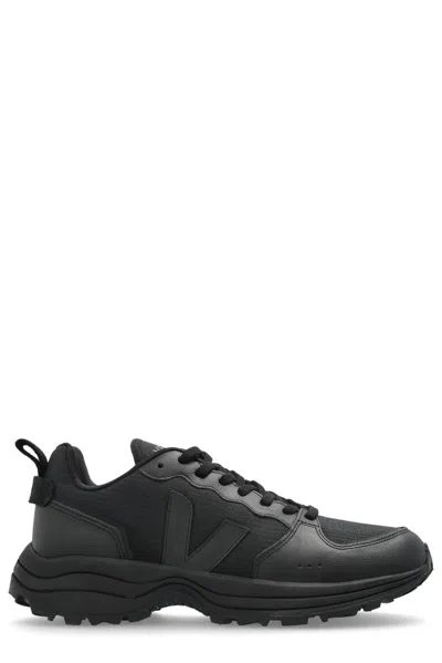 Veja Leather-panelled Sneakers In Black