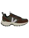 Veja Brown Suede And Textile Sneakers With Sole In Multi