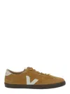 Veja Volley Beige Low Top Sneakers With Contrasting Heel With Logo Lettering And Logo Patch On The Side I In Brown