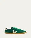 Veja Volley Brushed Suede Sneakers In Green