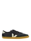 Veja Volley Black Sneaker With Side Logo And Lettering Logo On The Heel In Organic Cotton Unisex