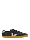 Veja Volley Black Sneaker With Side Logo And Lettering Logo On The Heel In Organic Cotton Unisex