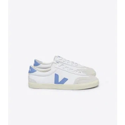 Veja Volley Canvas White Aqua In Blue
