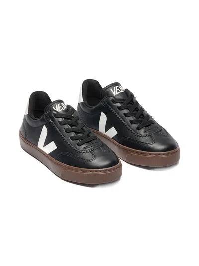 Veja Kids' Volley Elastic-laces Sneakers In Black