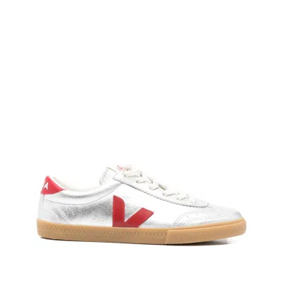 Veja Volley Leather Silver Pepper Sneakers In Brown