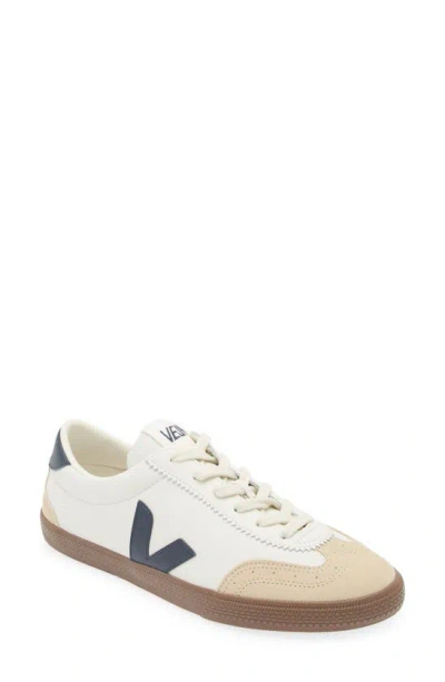 Veja Volley Leather Sneaker In Beige,white,brown