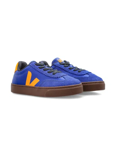 Veja Kids' Volley Leather Sneakers In Blue