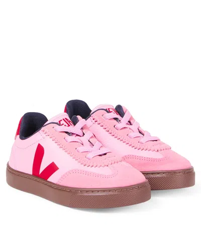 VEJA VOLLEY SUEDE-TRIMMED LEATHER SNEAKERS
