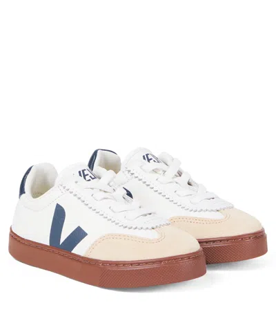 Veja Kids' Volley Leather Sneakers In Neutral