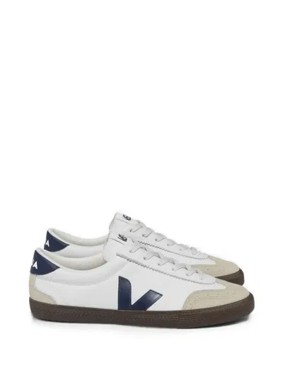 Veja White Calf Leather Bos Taurus Athletic Sneakers In Brown