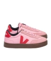 Veja Volley Leather V-logo Sneakers In Pink
