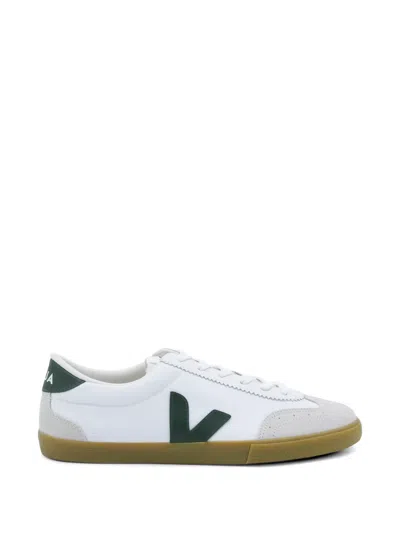Veja White Calf Leather Bos Taurus Athletic Sneakers In Brown
